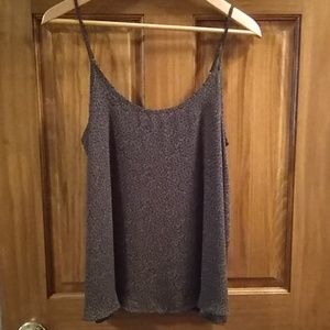 Olive and black leopard print flowy tank